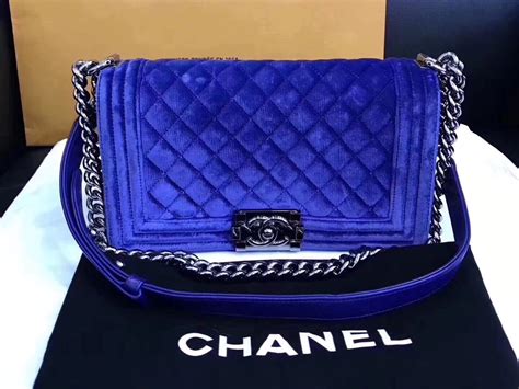 chanel blue velvet boy bag|Chanel velvet flap bag.